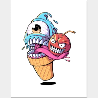 Monster cream ice berry Posters and Art